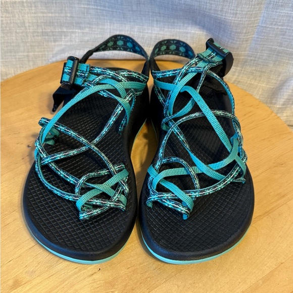 Like New Chaco Womens ZX3 Classic Athletic Sandal Chuckwalla Aqua J105530 - Picture 1 of 13
